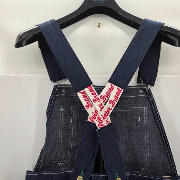 NWT Pointer carpenter bib overalls low back Size 34x29 blue work wear vintage - Picture 11 of 13